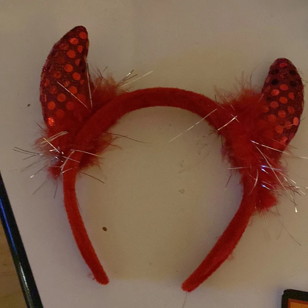 Happy Halloween Devil Headband and Tall matching kids one size